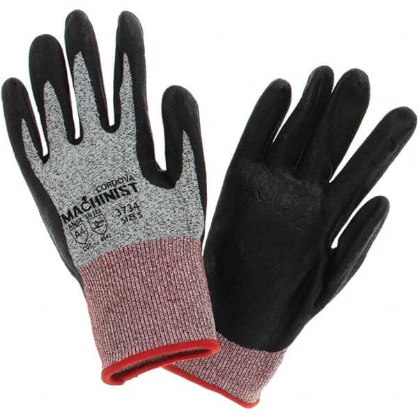 Cordova - Size S (7), ANSI Cut Lvl A4, ANSI Puncture Lvl 4, ANSI Abrasion Lvl 3, Foam Nitrile Coated Cut & Puncture Resistant Gloves - Exact Tool & Supply
