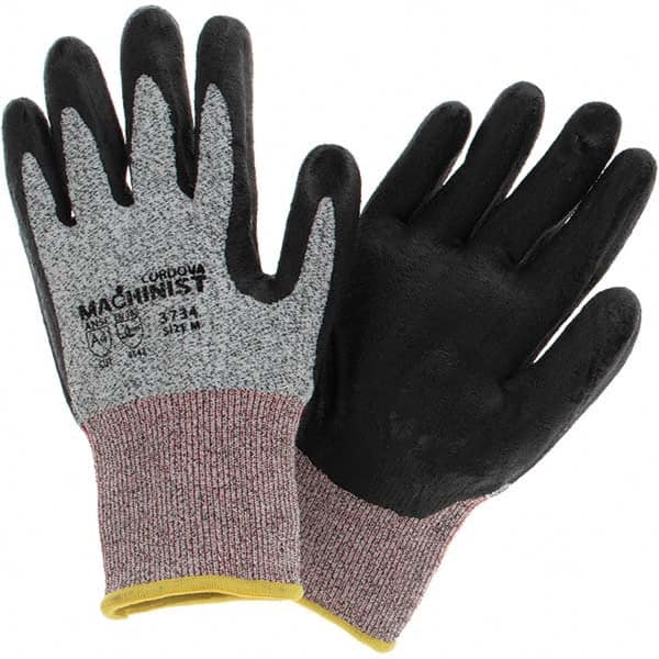 Cordova - Size M (8), ANSI Cut Lvl A4, ANSI Puncture Lvl 4, ANSI Abrasion Lvl 3, Foam Nitrile Coated Cut & Puncture Resistant Gloves - Exact Tool & Supply