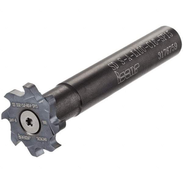 Iscar - T-Slot 5/8" Stepped Shank Milling Tip Insert Holder & Shank - M4x0.5 Neck Thread, 4.171" OAL, Steel SD S-A-SP Tool Holder - Exact Tool & Supply