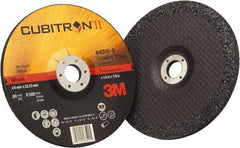3M - 36 Grit, 7" Wheel Diam, 1/4" Wheel Thickness, 7/8" Arbor Hole, Type 27 Depressed Center Wheel - Coarse Grade, Ceramic, Resinoid Bond, Q Hardness, 8,500 Max RPM, Compatible with Angle Grinder - Exact Tool & Supply