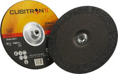 3M - 36 Grit, 9" Wheel Diam, 1/4" Wheel Thickness, Type 27 Depressed Center Wheel - Coarse Grade, Ceramic, Resinoid Bond, Q Hardness, 6,650 Max RPM, Compatible with Angle Grinder - Exact Tool & Supply