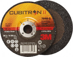 3M - 36 Grit, 4" Wheel Diam, 1/4" Wheel Thickness, 5/8" Arbor Hole, Type 27 Depressed Center Wheel - Coarse Grade, Ceramic, Resinoid Bond, Q Hardness, 15,000 Max RPM, Compatible with Angle Grinder - Exact Tool & Supply