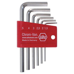 6PC SET MM HEX L-KEY SHORT ARM NICKE - Exact Tool & Supply