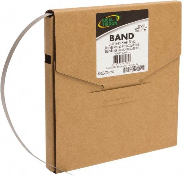 IDEAL TRIDON - Stainless Steel Banding Strap Roll - 1/2" Wide x 0.02" Thick - Exact Tool & Supply
