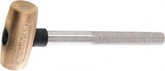 American Hammer - 2 Lb Head 1-1/2" Face Brass Hammer - 12" OAL, Steel Handle - Exact Tool & Supply