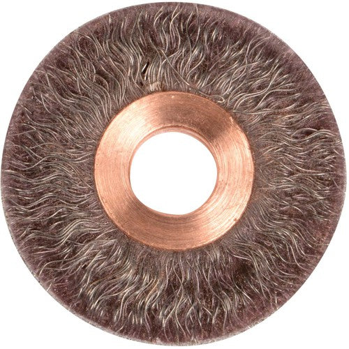 2″ Polyflex Encapsulated Small Diameter Crimped Wire Wheel, .0104″ Steel Fill, 1/2″ Arbor Hole - Exact Tool & Supply