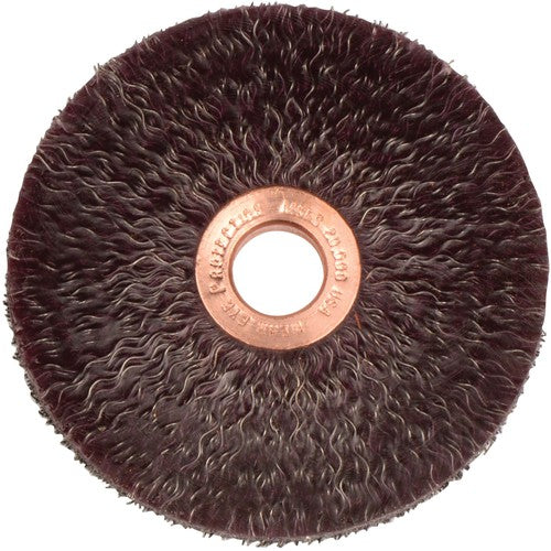 3″ Polyflex Encapsulated Small Diameter Crimped Wire Wheel, .0118″ Steel Fill, 1/2″ Arbor Hole - Exact Tool & Supply