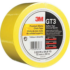 3M - 50m x 72mm x 11 mil Yellow Cotton Cloth Gaffers Tape - Exact Tool & Supply