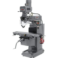 Jet - 10" Table Width x 50" Table Length, Electronic Variable Speed Control, 3 Phase Knee Milling Machine - 3 hp - Exact Tool & Supply