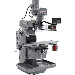 Jet - 10" Table Width x 50" Table Length, Electronic Variable Speed Control, 3 Phase Knee Milling Machine - 3 hp - Exact Tool & Supply