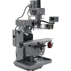 Jet - 10" Table Width x 50" Table Length, Electronic Variable Speed Control, 3 Phase Knee Milling Machine - 3 hp - Exact Tool & Supply