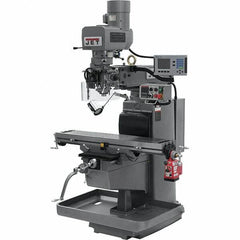 Jet - 10" Table Width x 50" Table Length, Electronic Variable Speed Control, 3 Phase Knee Milling Machine - 3 hp - Exact Tool & Supply