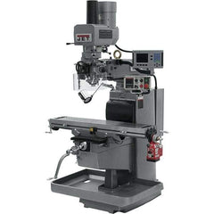 Jet - 10" Table Width x 50" Table Length, Electronic Variable Speed Control, 3 Phase Knee Milling Machine - 3 hp - Exact Tool & Supply