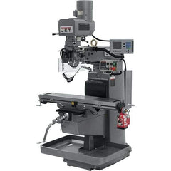 Jet - 10" Table Width x 50" Table Length, Electronic Variable Speed Control, 3 Phase Knee Milling Machine - 3 hp - Exact Tool & Supply