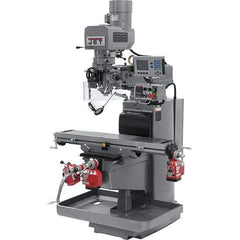 Jet - 10" Table Width x 50" Table Length, Electronic Variable Speed Control, 3 Phase Knee Milling Machine - 3 hp - Exact Tool & Supply