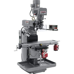 Jet - 10" Table Width x 50" Table Length, Electronic Variable Speed Control, 3 Phase Knee Milling Machine - 3 hp - Exact Tool & Supply