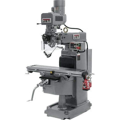 Jet - 10" Table Width x 50" Table Length, Electronic Variable Speed Control, 3 Phase Knee Milling Machine - 3 hp - Exact Tool & Supply