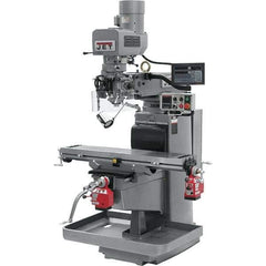 Jet - 10" Table Width x 50" Table Length, Electronic Variable Speed Control, 3 Phase Knee Milling Machine - 3 hp - Exact Tool & Supply