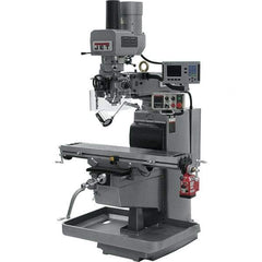 Jet - 10" Table Width x 50" Table Length, Electronic Variable Speed Control, 3 Phase Knee Milling Machine - 3 hp - Exact Tool & Supply