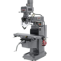 Jet - 10" Table Width x 50" Table Length, Electronic Variable Speed Control, 3 Phase Knee Milling Machine - 3 hp - Exact Tool & Supply