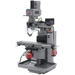 Jet - 10" Table Width x 50" Table Length, Electronic Variable Speed Control, 3 Phase Knee Milling Machine - 3 hp - Exact Tool & Supply