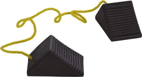 Vestil - 5" Wide x 4" High x 8" Deep, Rubber Wheel Chock - Exact Tool & Supply