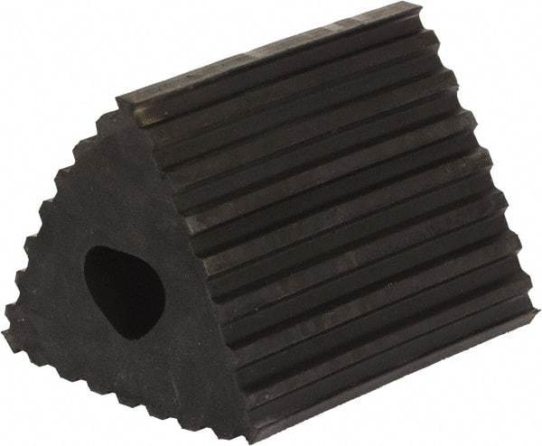 Vestil - 6-1/2" Wide x 4-3/4" High x 4-1/4" Deep, Rubber Wheel Chock - Exact Tool & Supply