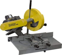 Kalamazoo - 10" Blade Diam, 5/8" Arbor Hole, Miter Chop & Cutoff Saw - 3,450 RPM, 3 hp, 220/440 Volts, 1 or 3 Phase - Exact Tool & Supply