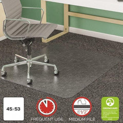 Deflect-o - 53" Long x 45" Wide, Chair Mat - Rectangular, Beveled Edge Style - Exact Tool & Supply