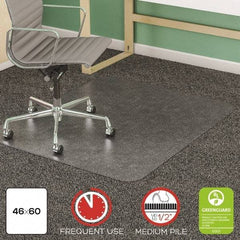 Deflect-o - 60" Long x 46" Wide, Chair Mat - Rectangular, Beveled Edge Style - Exact Tool & Supply