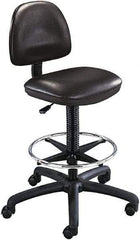 Safco - 25 Inch Wide x 25 Inch Deep x 54 Inch High, Swivel Base, Drafting Chair Stool - Vinyl Seat, Black - Exact Tool & Supply