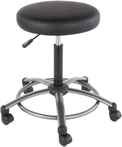 ALERA - 24-3/8 Inch Wide x 24-3/8 Inch Deep x 29-1/2 Inch High, Swivel Base, Utility Stool - Antimicrobial Seat, Black - Exact Tool & Supply