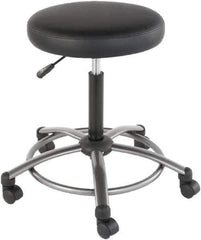 ALERA - 24-3/8 Inch Wide x 24-3/8 Inch Deep x 29-1/2 Inch High, Swivel Base, Utility Stool - Antimicrobial Seat, Black - Exact Tool & Supply