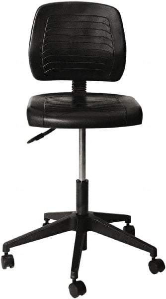 ALERA - 25 Inch Wide x 25 Inch Deep x 44 Inch High, Swivel Base, Workbench Stool - Polyurethane Seat, Black - Exact Tool & Supply