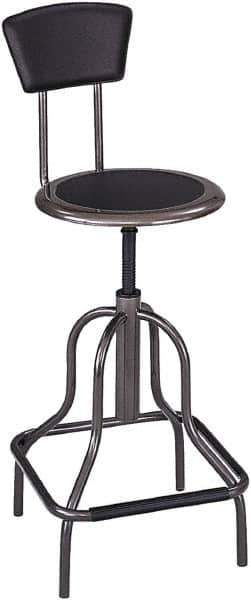 Safco - 16-1/2 Inch Wide x 16-1/2 Inch Deep x 41 Inch High, Fixed Base, Task Chair - Recycled Leather Seat, Pewter - Exact Tool & Supply