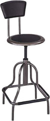 Safco - 16-1/2 Inch Wide x 16-1/2 Inch Deep x 41 Inch High, Fixed Base, Task Chair - Recycled Leather Seat, Pewter - Exact Tool & Supply