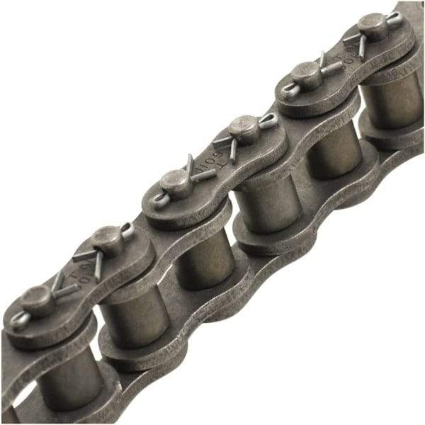 Tritan - 2-1/4" Pitch, ANSI 180, Cottered Single Strand Roller Chain - Chain No. 180C, 62,992 Lb. Capacity, 10 Ft. Long, 1-13/32" Roller Diam, 1.397" Roller Width - Exact Tool & Supply