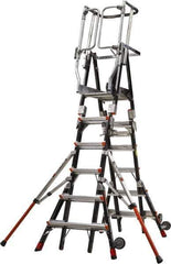Little Giant Ladder - 6 Steps, 10' 7"' High, Type IAA Rating, Fiberglass Step Ladder - 375 Lb Load Capacity, 42" Base Width - Exact Tool & Supply