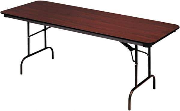 ICEBERG - 30" Long x 96" Wide x 29" High, Folding Table - Mahogany - Exact Tool & Supply