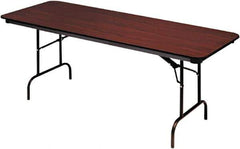 ICEBERG - 30" Long x 96" Wide x 29" High, Folding Table - Mahogany - Exact Tool & Supply