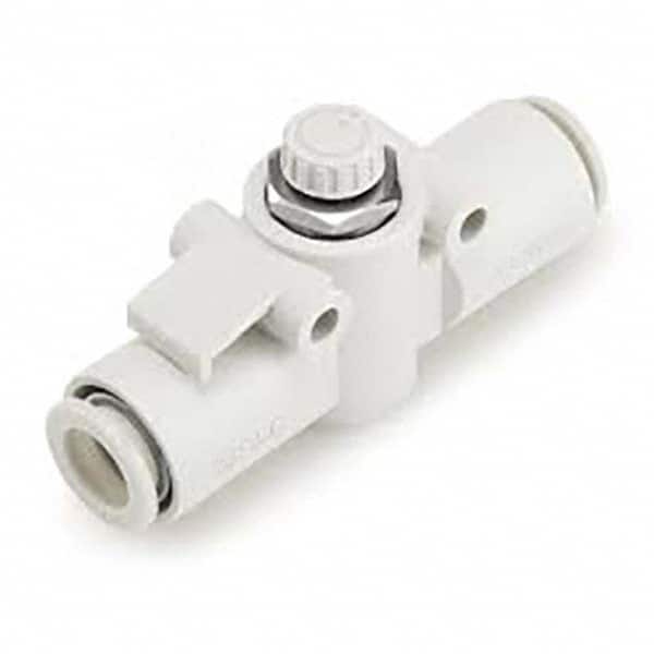 SMC PNEUMATICS - Speed & Flow Control Valves Valve Type: Flow Control Offset Inline Male Thread Size: 1/4 - Exact Tool & Supply