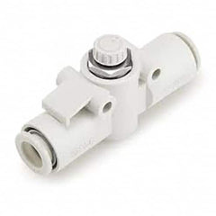 SMC PNEUMATICS - Speed & Flow Control Valves Valve Type: Flow Control Offset Inline Male Thread Size: 1/4 - Exact Tool & Supply