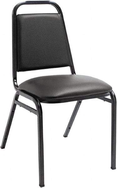ALERA - Vinyl Black Stacking Chair - Black Frame, 15" Wide x 20-1/2" Deep x 32" High - Exact Tool & Supply