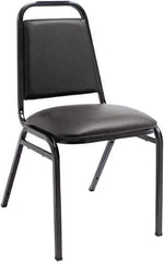 ALERA - Vinyl Black Stacking Chair - Black Frame, 15" Wide x 20-1/2" Deep x 32" High - Exact Tool & Supply