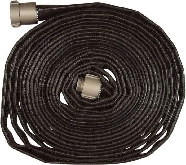 Dixon Valve & Coupling - 1-1/2" ID, 200 Working psi, Black Nitrile Fire Hose - Male x Female NPSH Ends, 50' Long, 600 Burst psi - Exact Tool & Supply