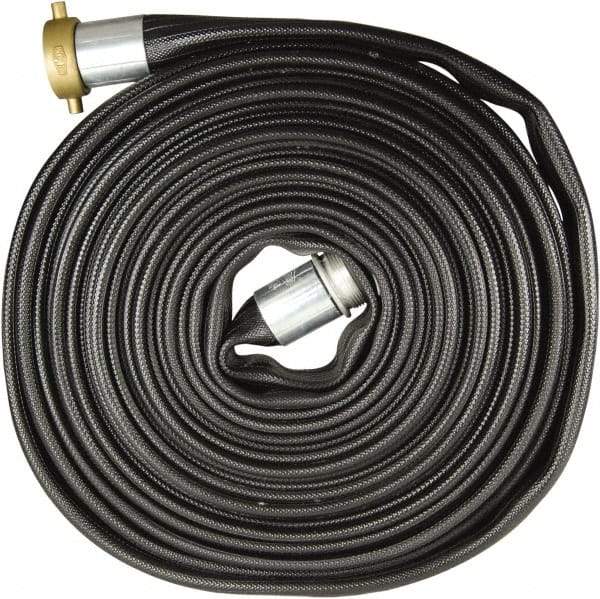Dixon Valve & Coupling - 1-1/2" ID, 200 Working psi, Black Nitrile Fire Hose - Male x Female NST (NH) Ends, 100' Long, 600 Burst psi - Exact Tool & Supply