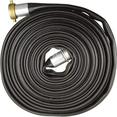 Dixon Valve & Coupling - 2-1/2" ID, 200 Working psi, Black Nitrile Fire Hose - Male x Female NST (NH) Ends, 100' Long, 600 Burst psi - Exact Tool & Supply