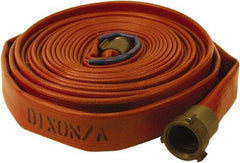 Dixon Valve & Coupling - 1" ID, 225 Working psi, White Polyester/Rubber Fire Hose, Single Jacket - Male x Female NPSH Ends, 50' Long, 675 Burst psi - Exact Tool & Supply