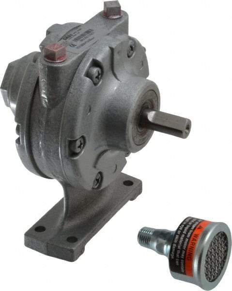 Gast - 3/4 hp Clockwise Foot Air Actuated Motor - 3,000 Max RPM, 1.13" Shaft Length, 4.94" OAL, 1/2" Shaft Diam - Exact Tool & Supply