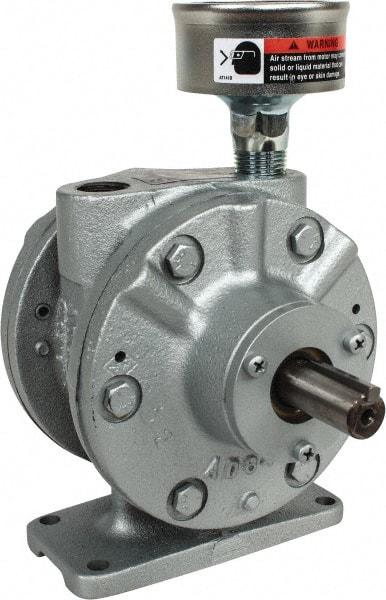 Gast - 4 hp Reversible Foot Air Actuated Motor - 3,000 Max RPM, 1.39" Shaft Length, 7.47" OAL, 5/8" Shaft Diam - Exact Tool & Supply